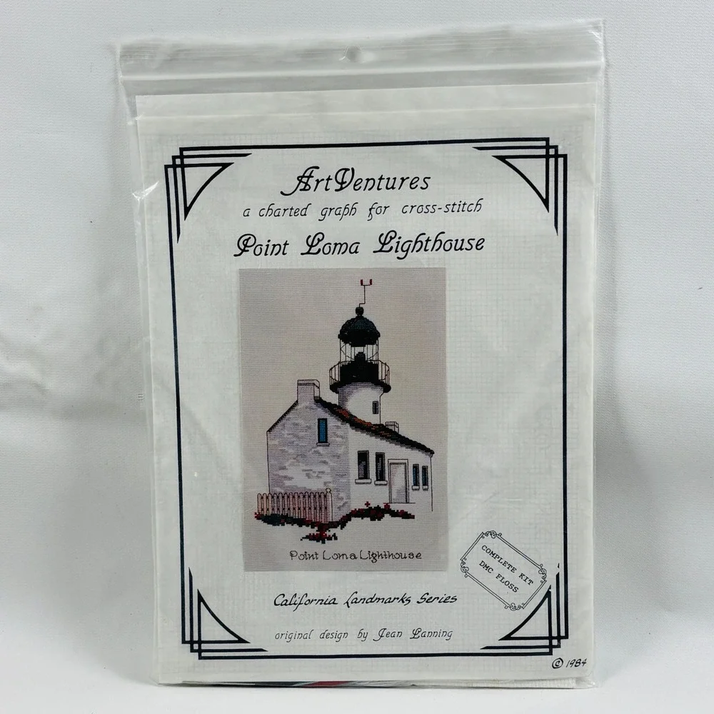 ArtVentures Point Loma Lighthouse Cross Stitch Kit California Landmarks 1984